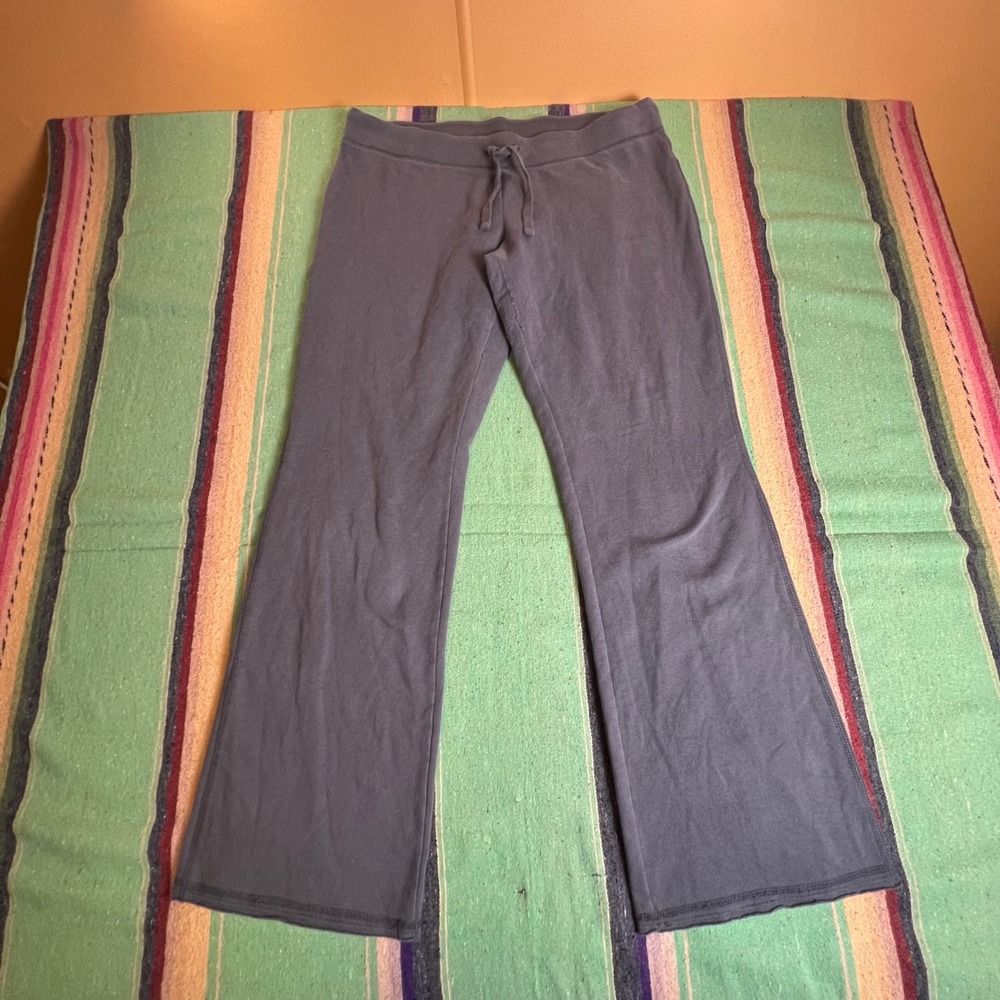 Aeropostale Lounge Pants Womens Large Gray Flare Leg Drawstring Cotton Blend